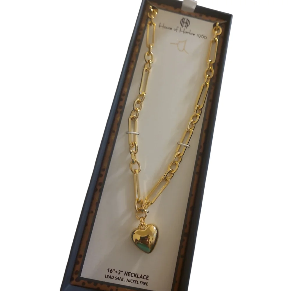 House Of Harlow Gold Heart Necklace